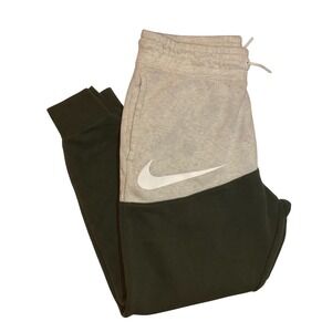 Nike Sport Swoosh Tech Fleece Joggers Mens Medium Gray Olive Green Colorblock
